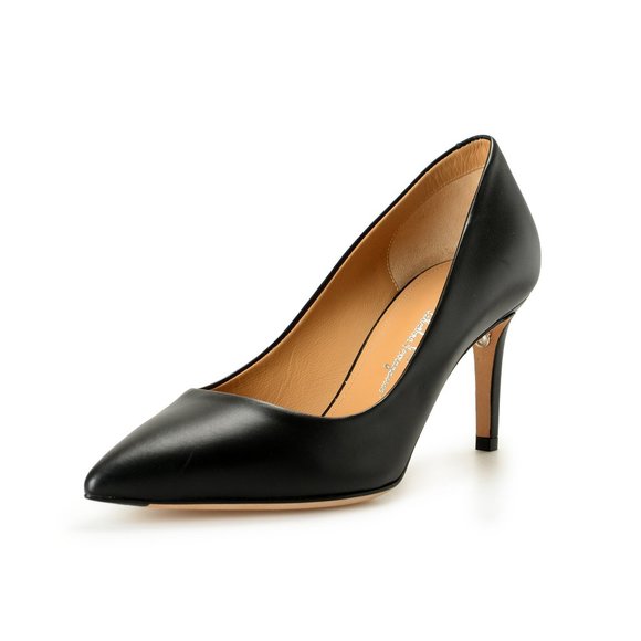 Salvatore Ferragamo, Shoes, Salvatore Ferragamo Womens Ilary 7 Black  Leather Heeled Pumps Shoes